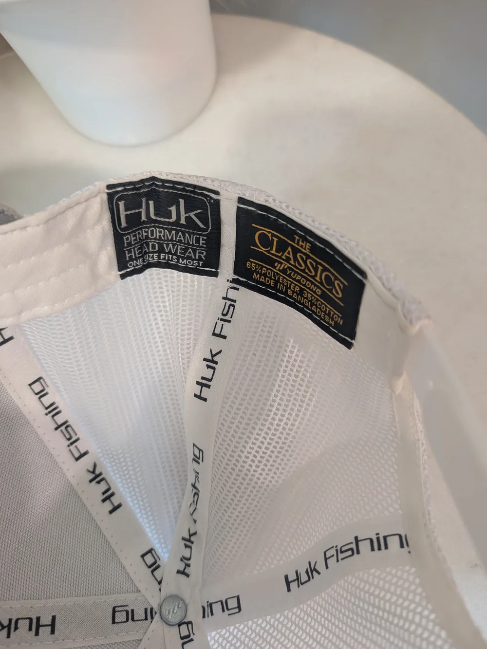 Huk Grey & White Mesh Trucker Hat - Huk Patch Cap